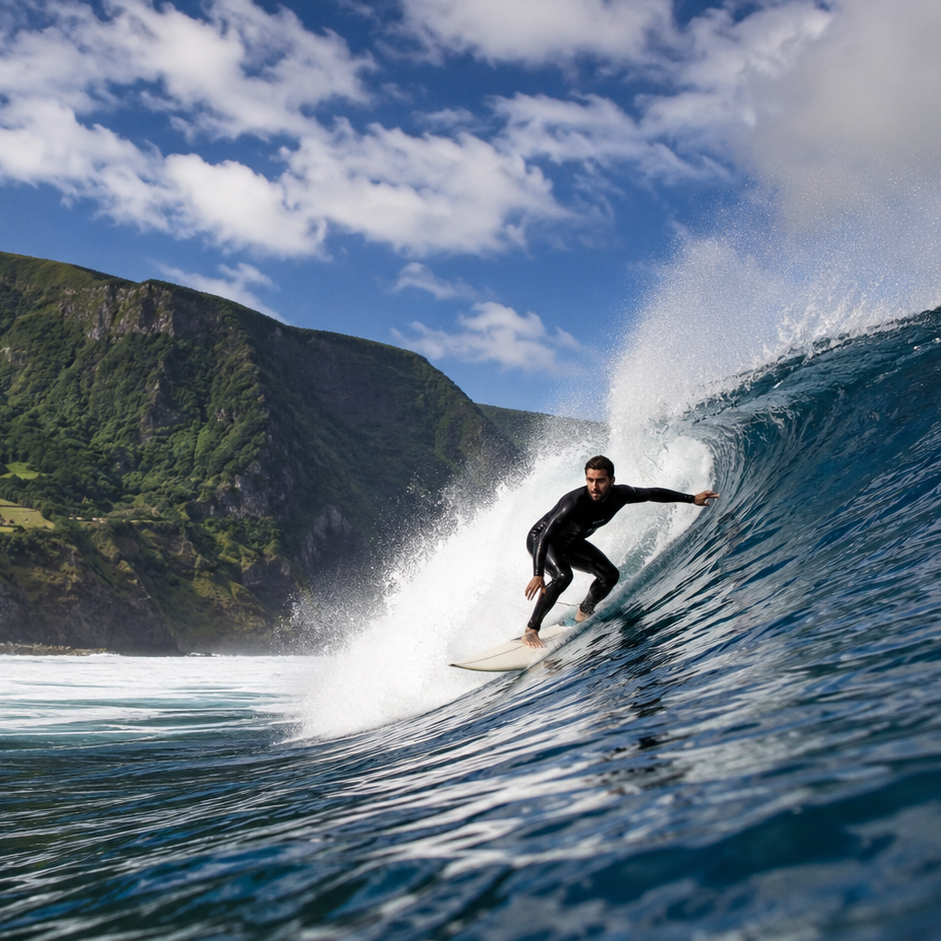 surfing in azores
